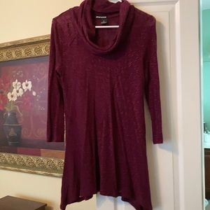 Wine Colored Cowl-neck Tunic